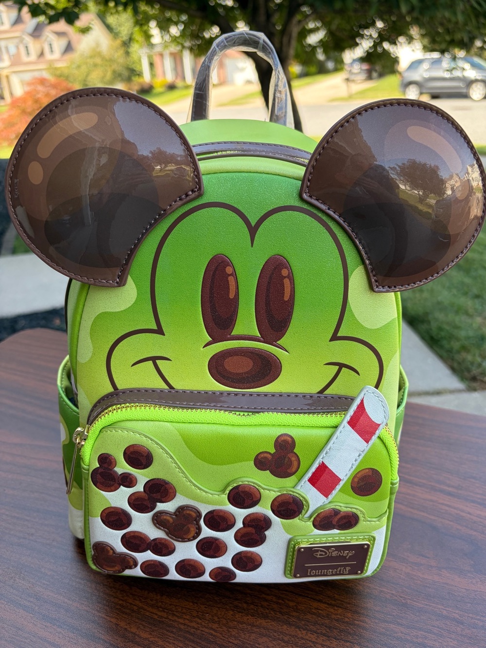 Loungefly Disney Mickey Mouse Green Tea Boba Mini Backpack BoxLunch Exclusive